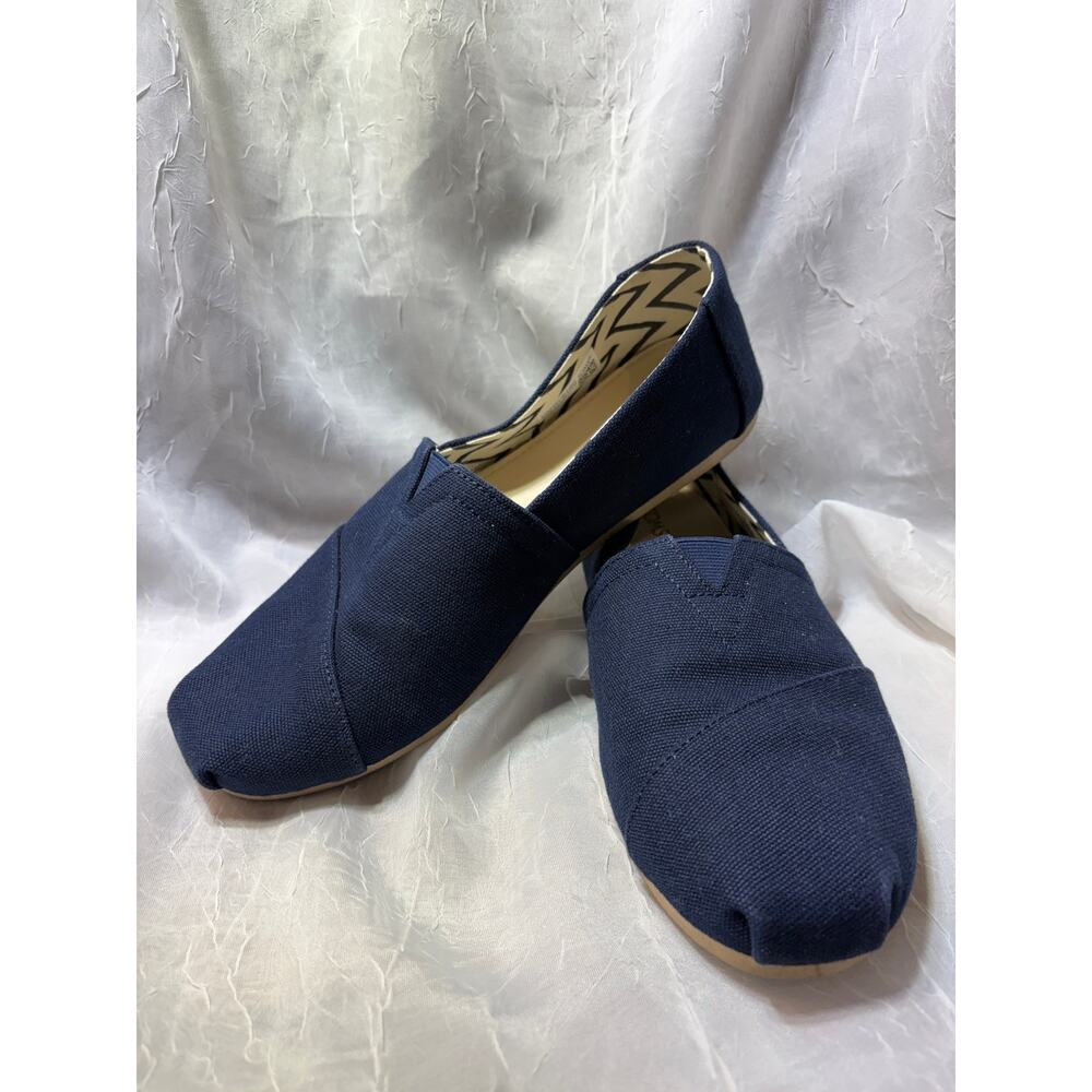 TOMS Alpargata Canvas Slip-On Navy Size 7.5Wide Excellent Condition